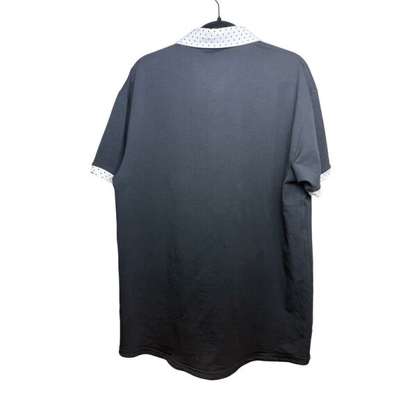 BYLT Lux Black Polo with Polka Dot Collar NWT Sz. XL - Picture 3 of 5